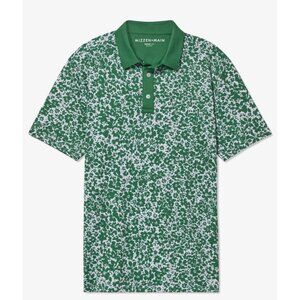 Mizzen Main Versa Polo Shirt Fairway Floral Green Mens Large Trim Fit